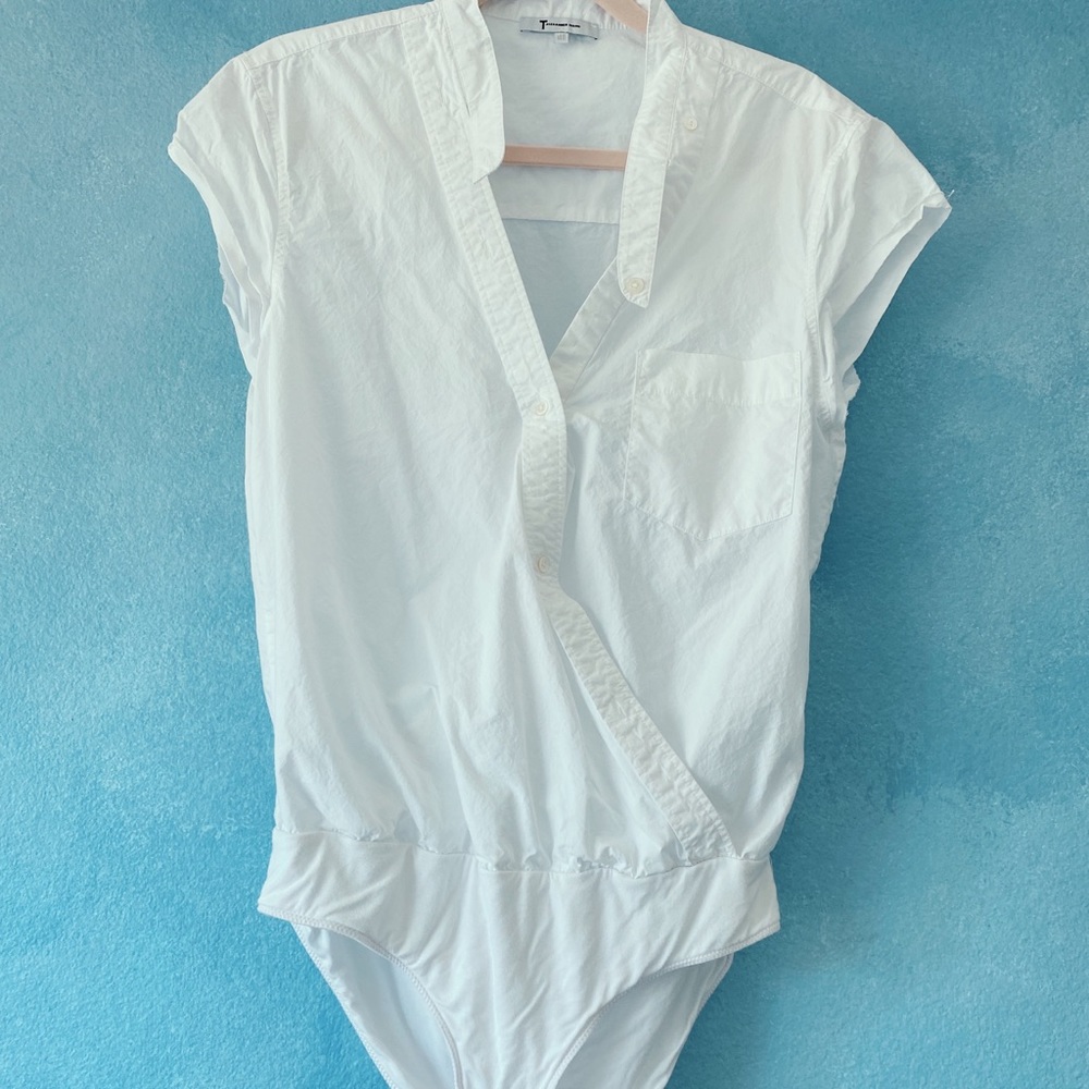 Alexander Wang white cotton shirt bodysuit [US 6]